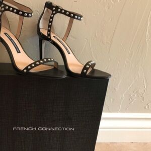 French Connection Black Studded Heels